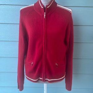 Cabi red and white sweater